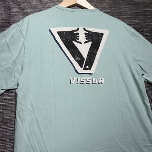 Vissla Shirt Men's L Green Short Sleeve Vintage Wash Surf Casual